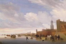 River Landscape with Church-Salomon van Ruisdael-Giclee Print