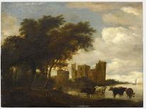 La Marine d'Or, soleil couchant-Salomon Van Ruysdael-Framed Stretched Canvas