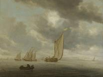 Sailing Vessels on a Inland Body of Water-Salomon van Ruysdael-Art Print