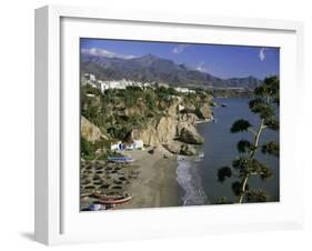 Salon Beach from Balcon De Europe, Nerja, Andalucia (Andalusia), Spain, Europe-Michael Short-Framed Photographic Print