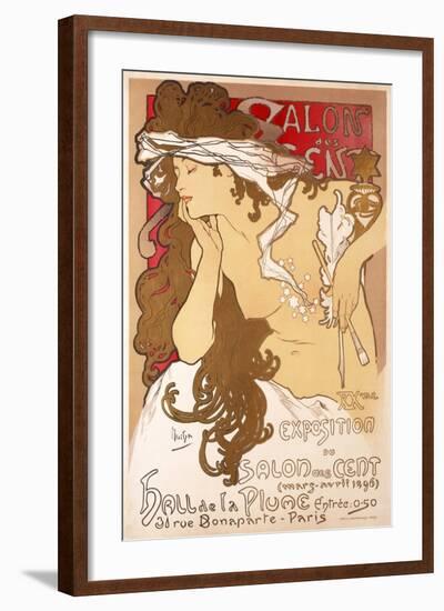 Salon des Cent 20th Exhibition-Alphonse Mucha-Framed Art Print