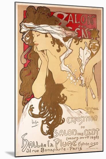 Salon des Cent 20th Exhibition-Alphonse Mucha-Mounted Art Print