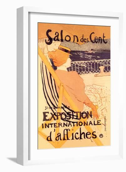 Salon des Cent: Exposition Internationale d'Affiches-Henri de Toulouse-Lautrec-Framed Art Print