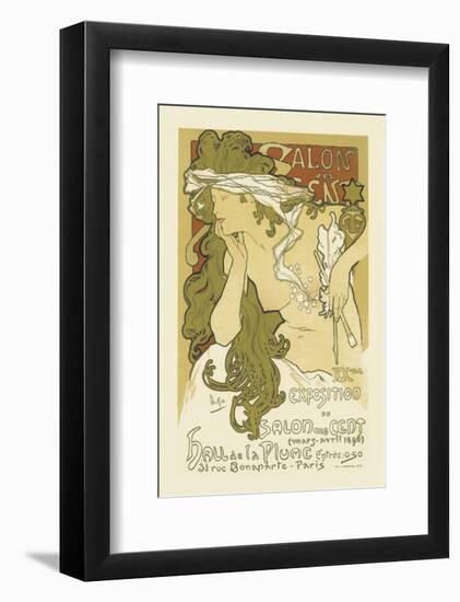 Salon Des Cent, Hall De La Plume-Alphonse Mucha-Framed Premium Giclee Print