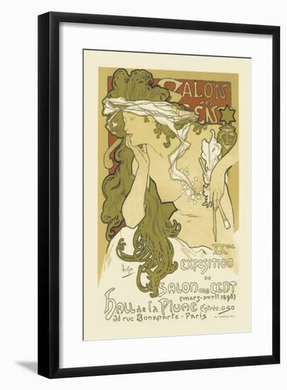 Salon Des Cent, Hall De La Plume-Alphonse Mucha-Framed Premium Giclee Print