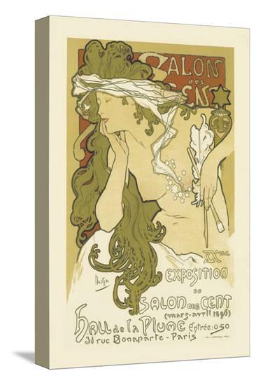 Salon Des Cent, Hall De La Plume-Alphonse Mucha-Stretched Canvas