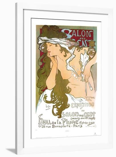 Salon des Cent-Alphonse Mucha-Framed Art Print