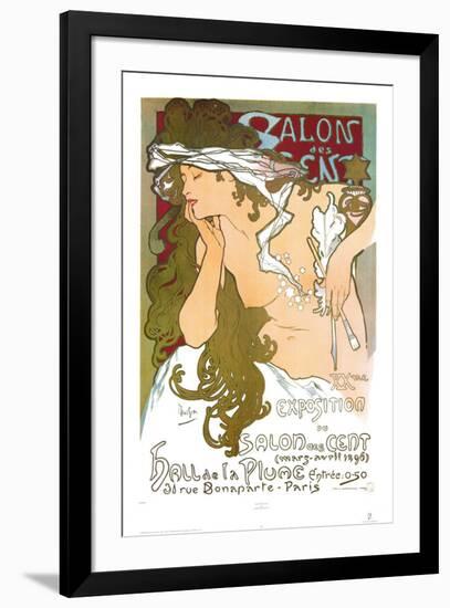 Salon des Cent-Alphonse Mucha-Framed Art Print