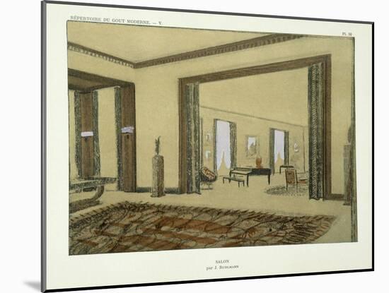 Salon, from 'Repertoire of Modern Taste', Published 1929 (Colour Litho)-Jacques-emile Ruhlmann-Mounted Giclee Print