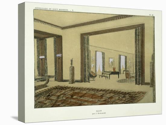 Salon, from 'Repertoire of Modern Taste', Published 1929 (Colour Litho)-Jacques-emile Ruhlmann-Stretched Canvas