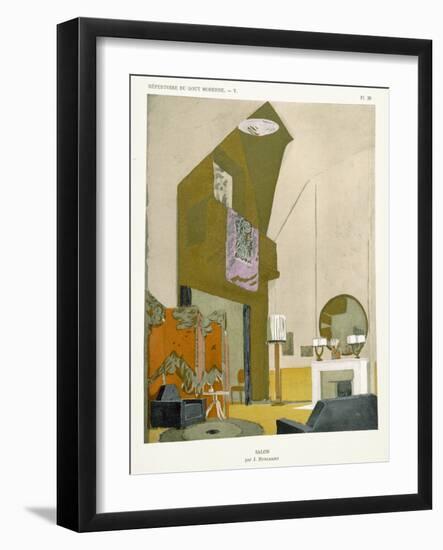 Salon, from 'Repertoire of Modern Taste', Published 1929 (Colour Litho)-Jacques-emile Ruhlmann-Framed Giclee Print