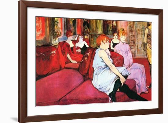 Salon in the Rue De Moulins-Henri de Toulouse-Lautrec-Framed Art Print