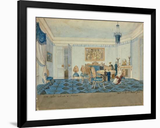 Salon Interior in the House of Zinaida Volkonskaya in Moscow, 1817-Michelangelo Barberi-Framed Giclee Print