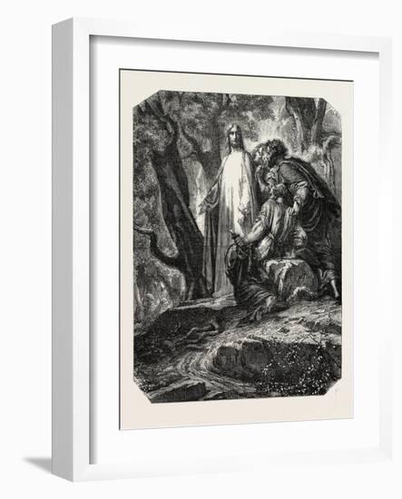 Salon of 1855. Christ in the Garden of Olives, Painting by M. Jalabert. 1855-null-Framed Giclee Print