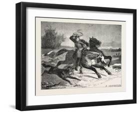 Salon of 1855. French School. Postilion Attacked by Wolves,-null-Framed Giclee Print