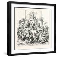 Salon of 1855. Prussian School. the Tower of Babel,-Wilhelm Von Kaulbach-Framed Giclee Print