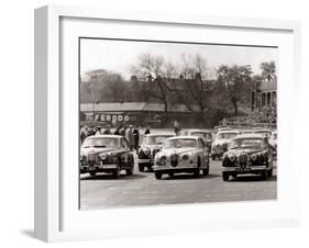 Saloon Car Race at the International '200' Meeting at Aintree, Jaguar S-Type Saloon Car, April 1961-null-Framed Premium Photographic Print