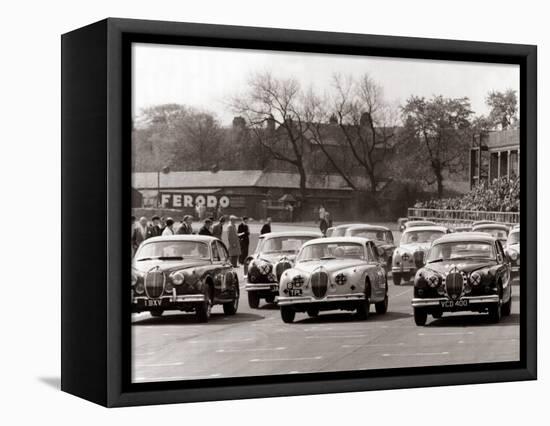 Saloon Car Race at the International '200' Meeting at Aintree, Jaguar S-Type Saloon Car, April 1961-null-Framed Stretched Canvas