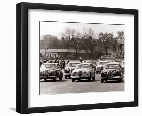 Saloon Car Race at the International '200' Meeting at Aintree, Jaguar S-Type Saloon Car, April 1961-null-Framed Photographic Print