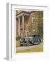 Saloon Parked Outside a Stately Mansion-null-Framed Photographic Print