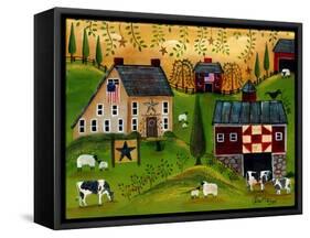 Salt Box Dairy Farm Cheryl Bartley-Cheryl Bartley-Framed Stretched Canvas