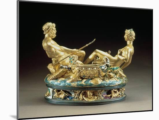 Salt Cellar or Saliera, Belonging to King Francis I of France of the Earth and Sea United-Benvenuto Cellini-Mounted Giclee Print