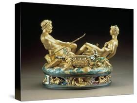 Salt Cellar or Saliera, Belonging to King Francis I of France of the Earth and Sea United-Benvenuto Cellini-Stretched Canvas
