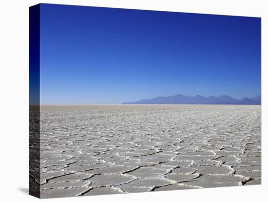 Salt Deposits in Salar de Uyuni Salt Flat and Andes Mountains in Distance in South-Western Bolivia-Simon Montgomery-Stretched Canvas