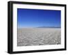 Salt Deposits in Salar de Uyuni Salt Flat and Andes Mountains in Distance in South-Western Bolivia-Simon Montgomery-Framed Photographic Print