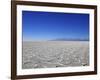 Salt Deposits in Salar de Uyuni Salt Flat and Andes Mountains in Distance in South-Western Bolivia-Simon Montgomery-Framed Photographic Print