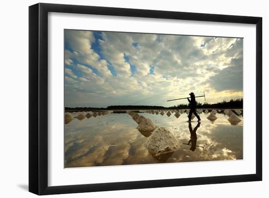 Salt Farm in Eastern, Thailand-isarescheewin-Framed Photographic Print