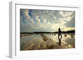 Salt Farm in Eastern, Thailand-isarescheewin-Framed Photographic Print