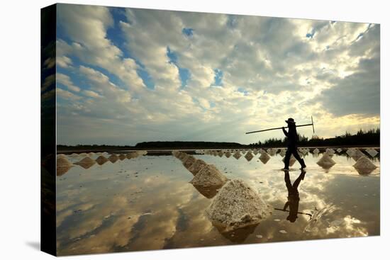 Salt Farm in Eastern, Thailand-isarescheewin-Stretched Canvas