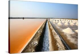 Salt Fields at Phetchaburi, Thailand-isarescheewin-Stretched Canvas