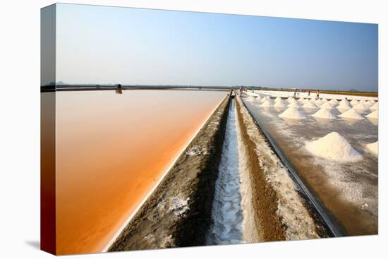 Salt Fields at Phetchaburi, Thailand-isarescheewin-Stretched Canvas