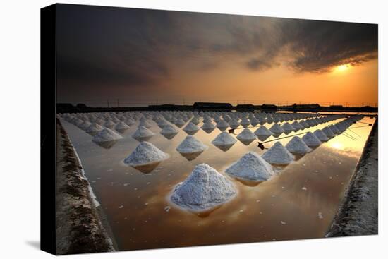 Salt Fields, Phetchaburi, Thailand-isarescheewin-Stretched Canvas