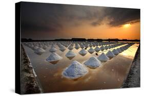 Salt Fields, Phetchaburi, Thailand-isarescheewin-Stretched Canvas