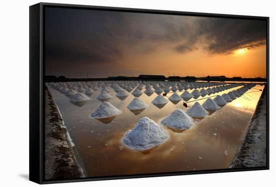 Salt Fields, Phetchaburi, Thailand-isarescheewin-Framed Stretched Canvas