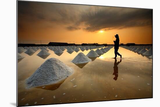 Salt Fields, Phetchaburi, Thailand-isarescheewin-Mounted Photographic Print