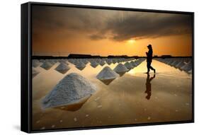 Salt Fields, Phetchaburi, Thailand-isarescheewin-Framed Stretched Canvas