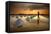 Salt Fields, Phetchaburi, Thailand-isarescheewin-Framed Stretched Canvas