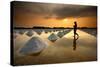 Salt Fields, Phetchaburi, Thailand-isarescheewin-Stretched Canvas