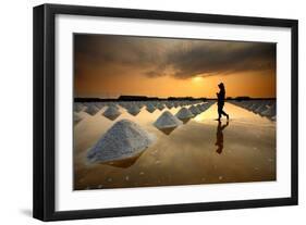 Salt Fields, Phetchaburi, Thailand-isarescheewin-Framed Photographic Print