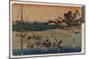 Salt Gathering at Suzaki, Japanese Wood-Cut Print-Lantern Press-Mounted Art Print