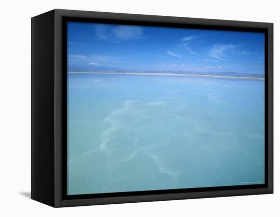 Salt-Laden Water of Lagunada Salada in the Salar de Atacama, Salt Flat, Atacama Desert, Chile-Lin Alder-Framed Stretched Canvas