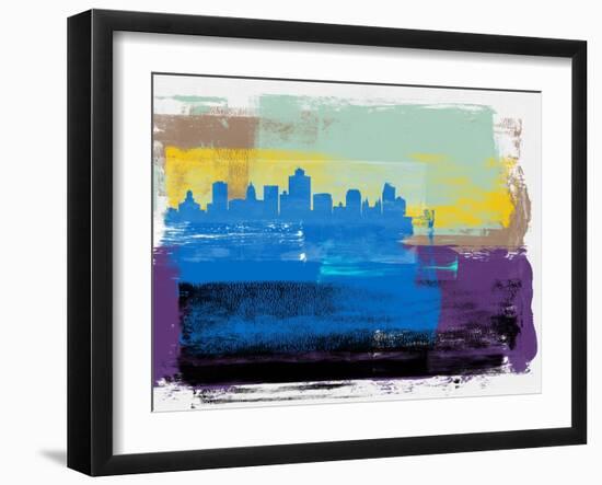 Salt Lake City Abstract Skyline II-Emma Moore-Framed Art Print