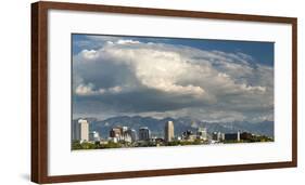 Salt Lake City below the Wasatch Mountain Range, Utah.-Howie Garber-Framed Photographic Print