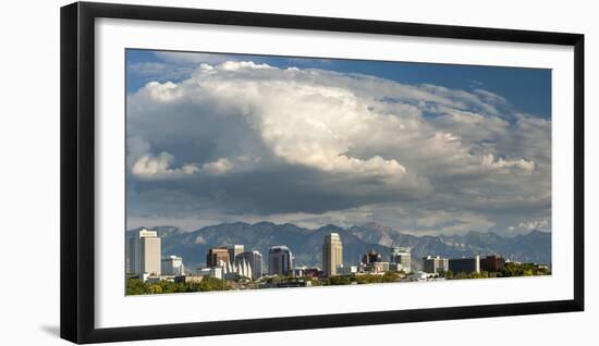 Salt Lake City below the Wasatch Mountain Range, Utah.-Howie Garber-Framed Photographic Print
