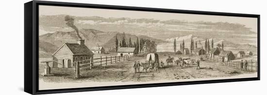 Salt Lake City in 1850, from 'American Pictures', Published by the Religious Tract Society, 1876-null-Framed Stretched Canvas