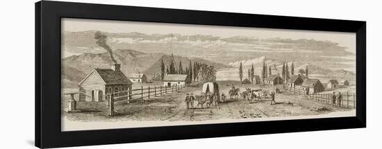 Salt Lake City in 1850, from 'American Pictures', Published by the Religious Tract Society, 1876-null-Framed Giclee Print